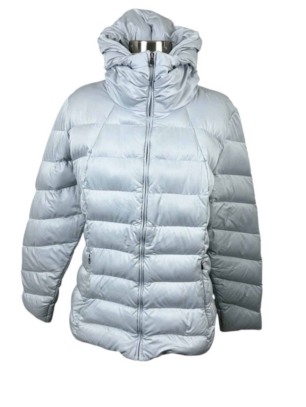 Patagonia Womens Downtown Loft Jacket Grey Hooded Puffer 28600 Size L Down